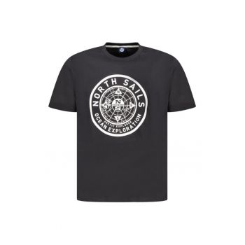 Tricou barbati - cu imprimeu cu logo - Regular fit -  Negru