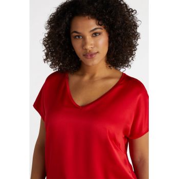 Tricou cu partea frontala din satin