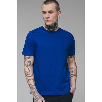 Tricou de bumbac cu decolteu la baza gatului