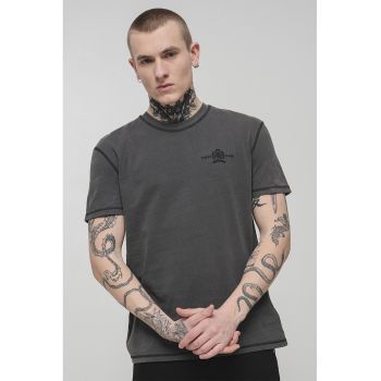 Tricou din bumbac cu broderie logo