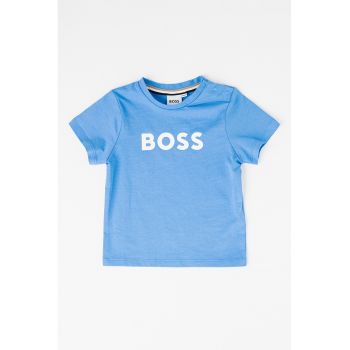 Tricou din bumbac cu decolteu la baza gatului