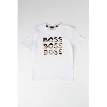 Tricou lejer din bumbac cu logo
