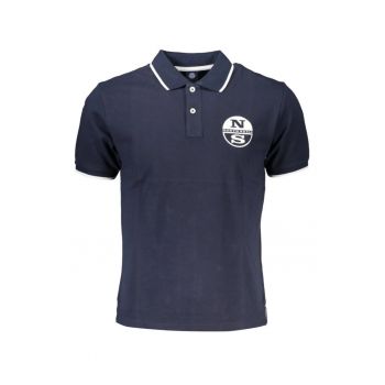 Tricou polo barbati - cu imprimeu cu logo - Regular fit -  Bleumarin