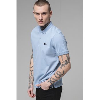 Tricou polo din amestec de bumbac organic cu logo discret