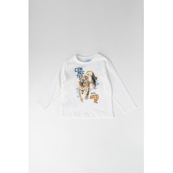 Bluza de bumbac cu imprimeu grafic