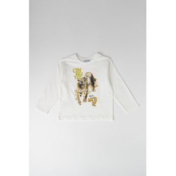 Bluza de bumbac cu imprimeu grafic