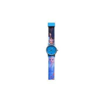 Ceas de mana copii - Anna si Elsa - glitter - albastru