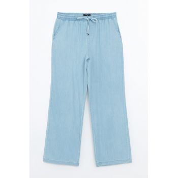 Pantaloni din material chambray cu snur de ajustare