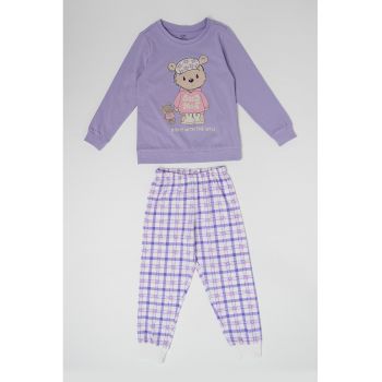 Pijama din bumbac cu model