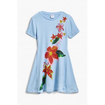 Rochie cu croiala A si imprimeu floral