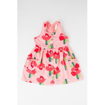 Rochie cu nasturi si model floral