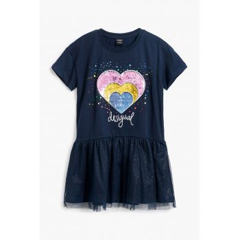 Rochie evazata din amestec de bumbac
