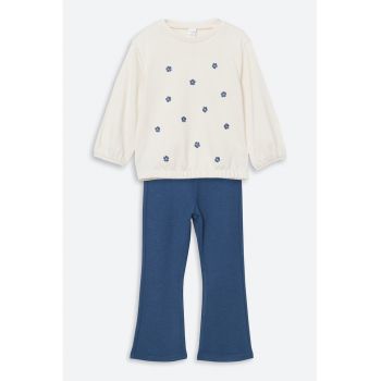 Set de bluza si pantaloni brodati