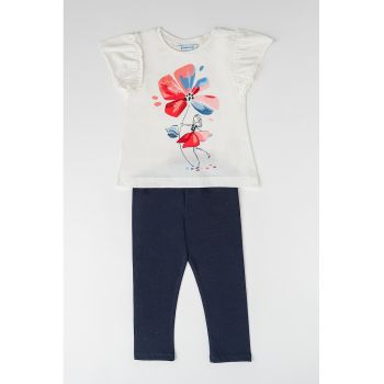 Set de tricou cu imprimeu si colanti - 2 piese