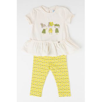 Set de tricou cu peplum si colanti