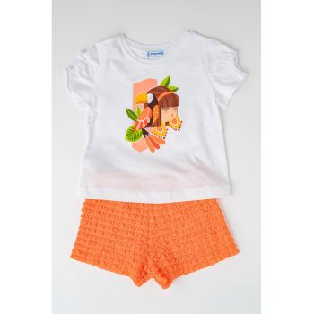 Set de tricou de bumbac si pantaloni scurti - 2 piese