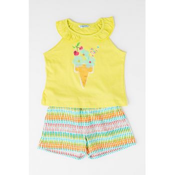 Set de tricou de bumbac si pantaloni scurti - 2 piese