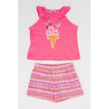 Set de tricou de bumbac si pantaloni scurti - 2 piese