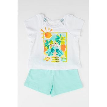 Set de tricou de bumbac si pantaloni scurti - 2 piese