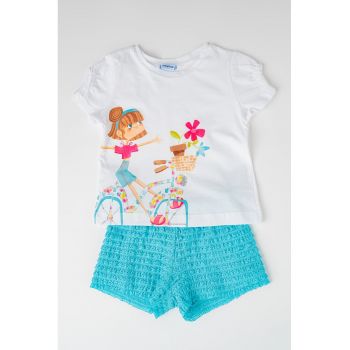 Set de tricou de bumbac si pantaloni scurti - 2 piese