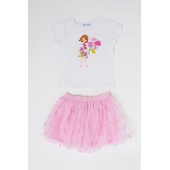 Set de tricou si fusta cu tul - 2 piese