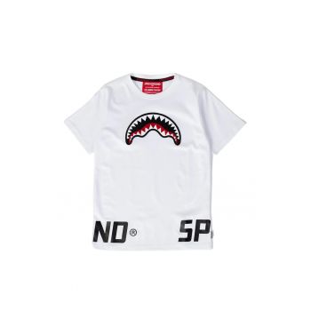 Tricou cu decolteu la baza gatului si imprimeu