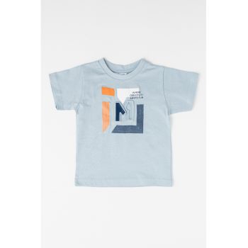 Tricou de bumbac cu model in relief