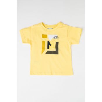 Tricou de bumbac cu model in relief