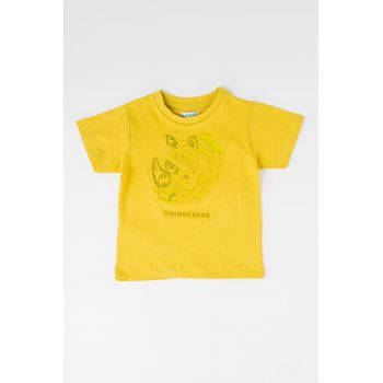 Tricou de bumbac cu model in relief