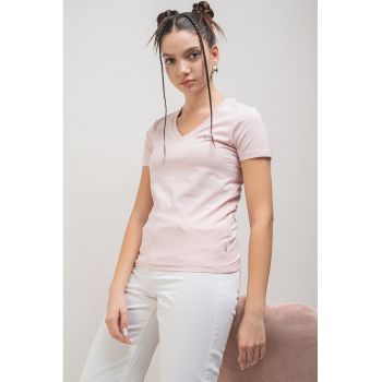 Tricou slim fit cu decolteu in V America