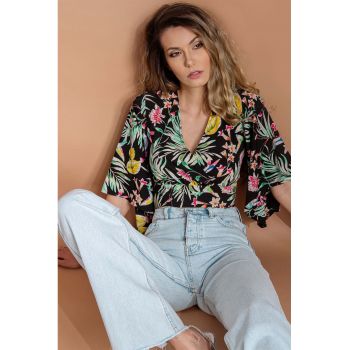 Bluza crop cu imprimeu floral Frida
