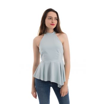 Bluza cu decolteu halter si terminatie evazata Aylin