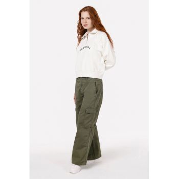 Bluza de trening din bumbac cu fenta cu fermoar