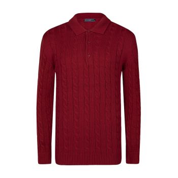 Pulover polo cu model torsade