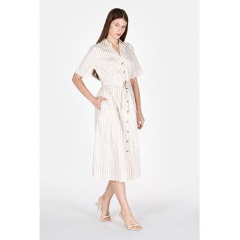 Rochie-camasa midi cu nasturi