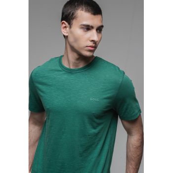 Tricou de bumbac cu decolteu la baza gatului Tegood