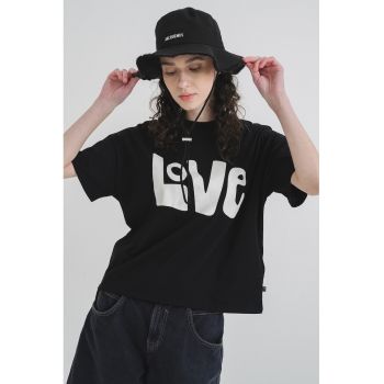 Tricou de bumbac cu imprimeu logo