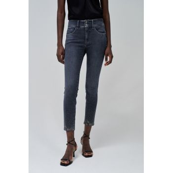 Blugi crop cu technologie Push In si croiala skinny Secret