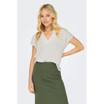 Bluza cu decolteu in V si maneci scurte