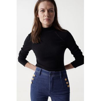 Bluza uni cu aspect striat