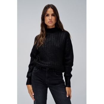 Bluza uni cu guler inalt