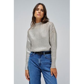 Bluza uni cu guler inalt