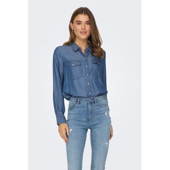 Camasa din lyocell cu aspect din denim