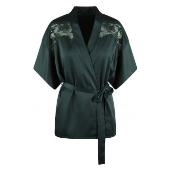 Chimono de satin cu dantela