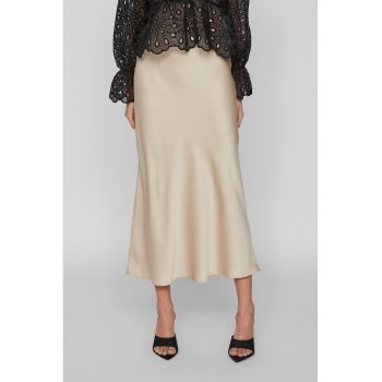Fusta midi cu aspect de satin
