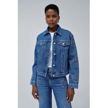 Jacheta de denim cu paiete