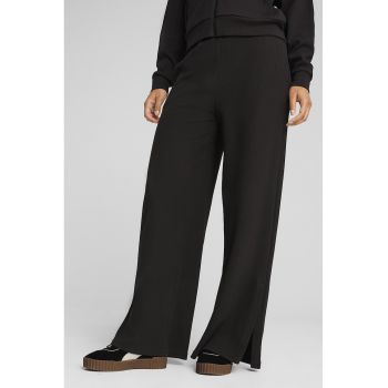 Pantaloni evazati cu cordon in talie