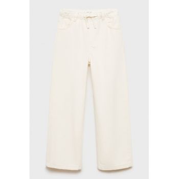 Pantaloni evazati de bumbac cu snur
