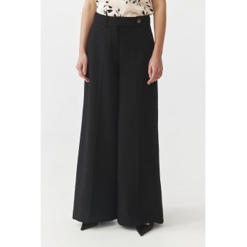 Pantaloni palazzo cu talie inalta