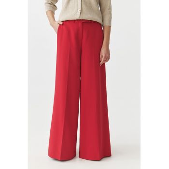 Pantaloni palazzo cu talie inalta